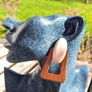Large Geometric Wood Earrings